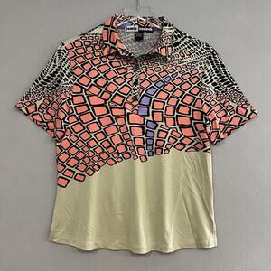 Jamie Sadock Golf Top Size Large Multicolor Short Sleeve Tennis Activewear